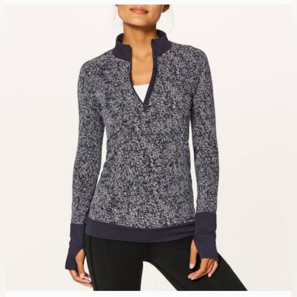 Lululemon Gray Rest Less 1/4 Zip Pullover Sweatshirt Sz 6